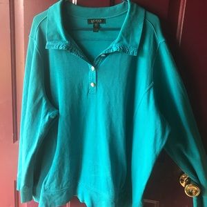 Teal Lauren Ralph Lauren pullover top, size 3x